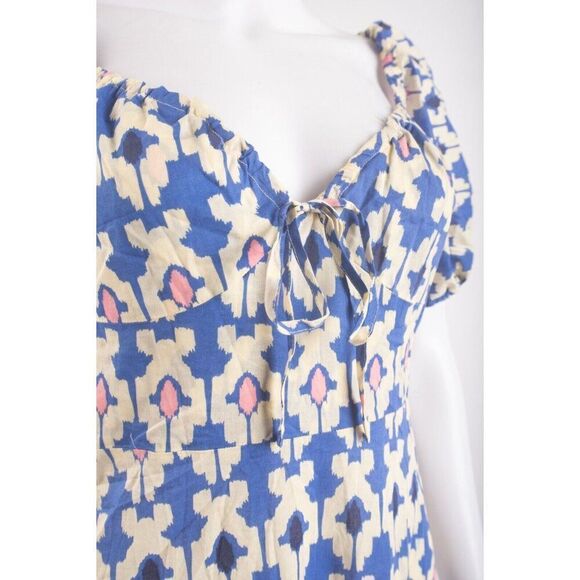 Zara Womans Midi Dress Size S Blue Pink Printed Balloon sleeve 3139/725 NWT - Picture 3 of 6